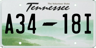 TN license plate A3418I