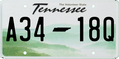 TN license plate A3418Q