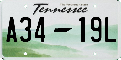 TN license plate A3419L