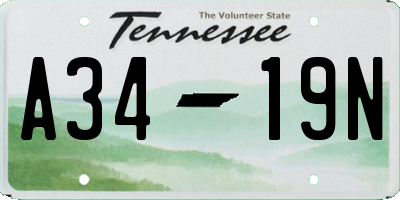 TN license plate A3419N