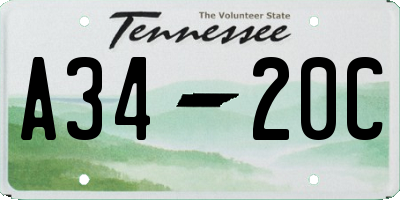 TN license plate A3420C