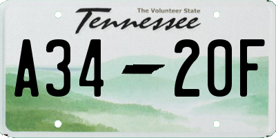 TN license plate A3420F