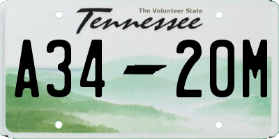 TN license plate A3420M