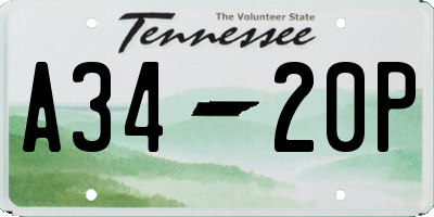 TN license plate A3420P