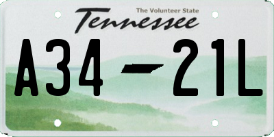 TN license plate A3421L