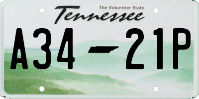 TN license plate A3421P