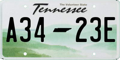 TN license plate A3423E