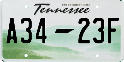 TN license plate A3423F