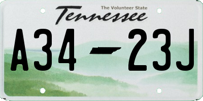 TN license plate A3423J
