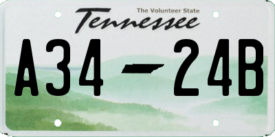 TN license plate A3424B