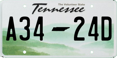TN license plate A3424D