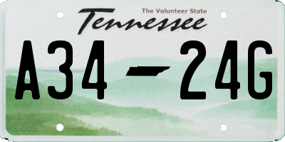 TN license plate A3424G