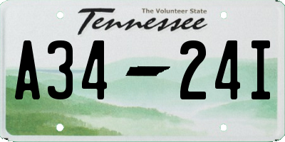 TN license plate A3424I