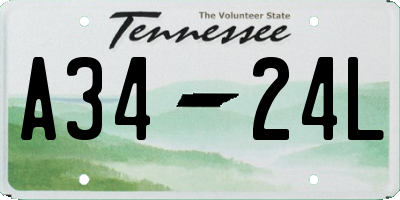 TN license plate A3424L