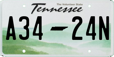 TN license plate A3424N