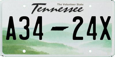 TN license plate A3424X