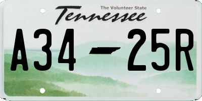 TN license plate A3425R