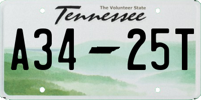 TN license plate A3425T