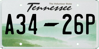 TN license plate A3426P