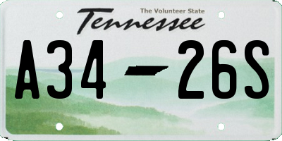 TN license plate A3426S