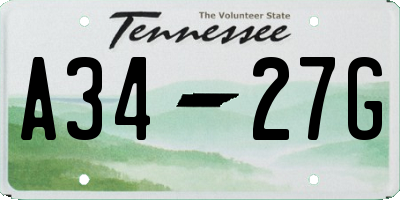 TN license plate A3427G
