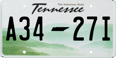 TN license plate A3427I
