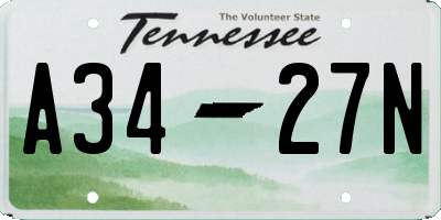 TN license plate A3427N