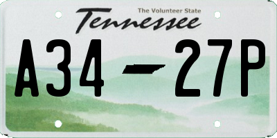 TN license plate A3427P