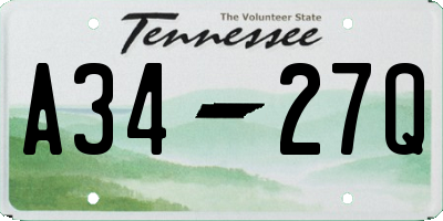 TN license plate A3427Q