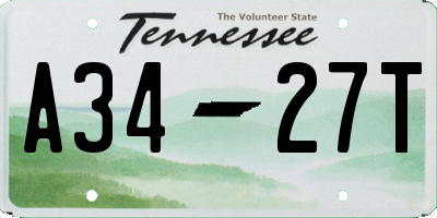 TN license plate A3427T