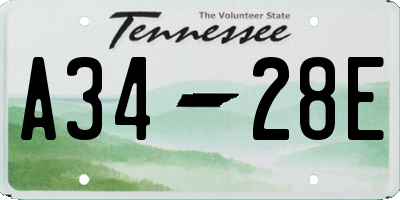 TN license plate A3428E