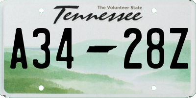 TN license plate A3428Z