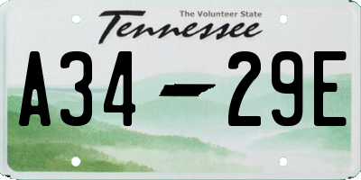 TN license plate A3429E