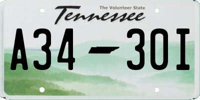 TN license plate A3430I