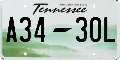 TN license plate A3430L
