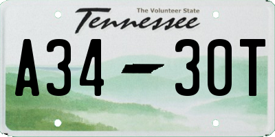TN license plate A3430T