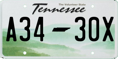 TN license plate A3430X