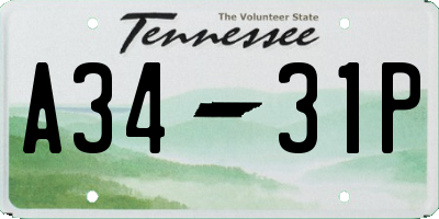 TN license plate A3431P