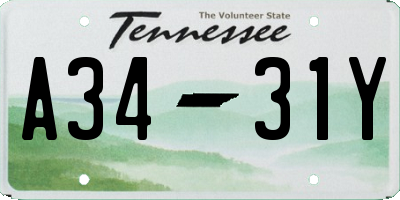 TN license plate A3431Y