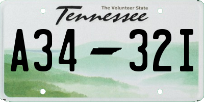 TN license plate A3432I