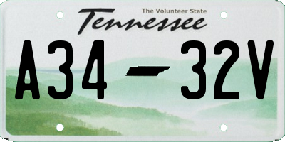 TN license plate A3432V