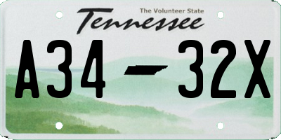 TN license plate A3432X