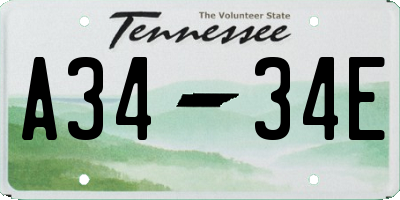 TN license plate A3434E