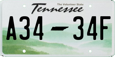TN license plate A3434F
