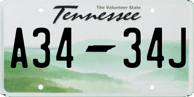 TN license plate A3434J