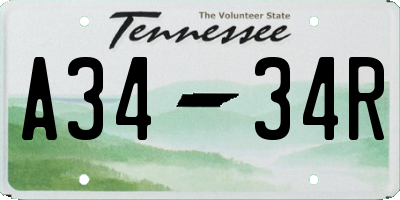 TN license plate A3434R