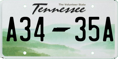 TN license plate A3435A