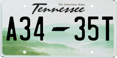 TN license plate A3435T