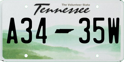 TN license plate A3435W