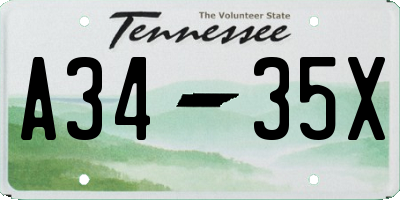 TN license plate A3435X